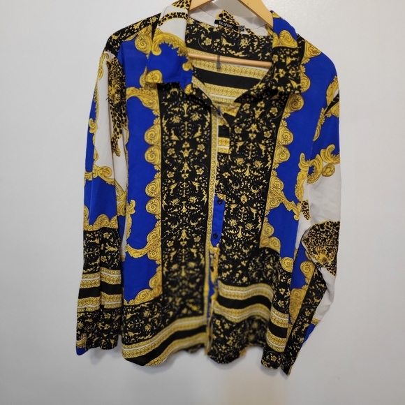 PLUS SCARF PRINTED OVERSIZED SHIRT size 16 - Picture 4 of 7
